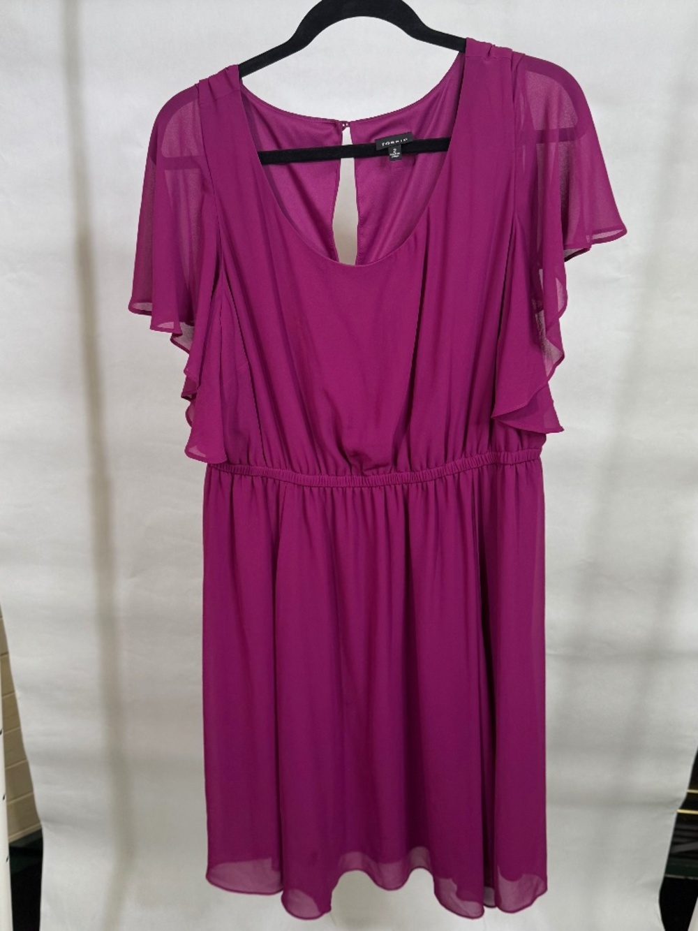 Torrid Chiffon Magenta Flutter Sleeve Dress - 2X